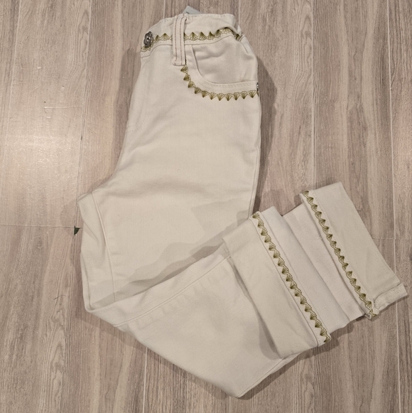 Matilda Jane Enchanted Garden Logan Cropped Straight Leg White Jeans Girls 8. - Picture 4 of 7